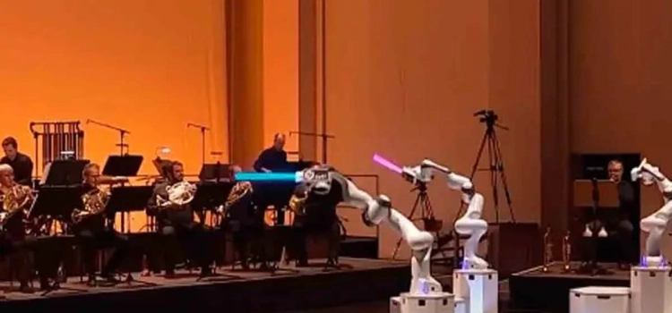 Robot con tres brazos dirige orquesta alemana