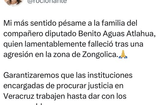 Homicidio del diputado Benito Aguas no quedará en impunidad: Rocío Nahle