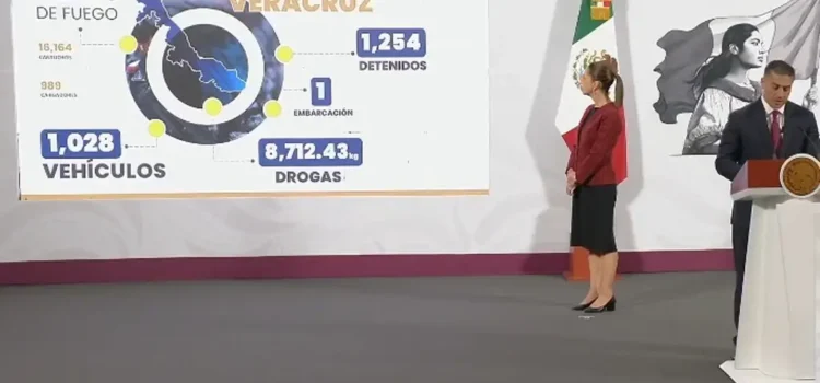 Seguridad en Veracruz: Se han detenido 1254 personas y aseguran 8 toneladas de droga