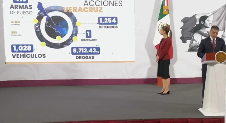 Seguridad en Veracruz: Se han detenido 1254 personas y aseguran 8 toneladas de droga